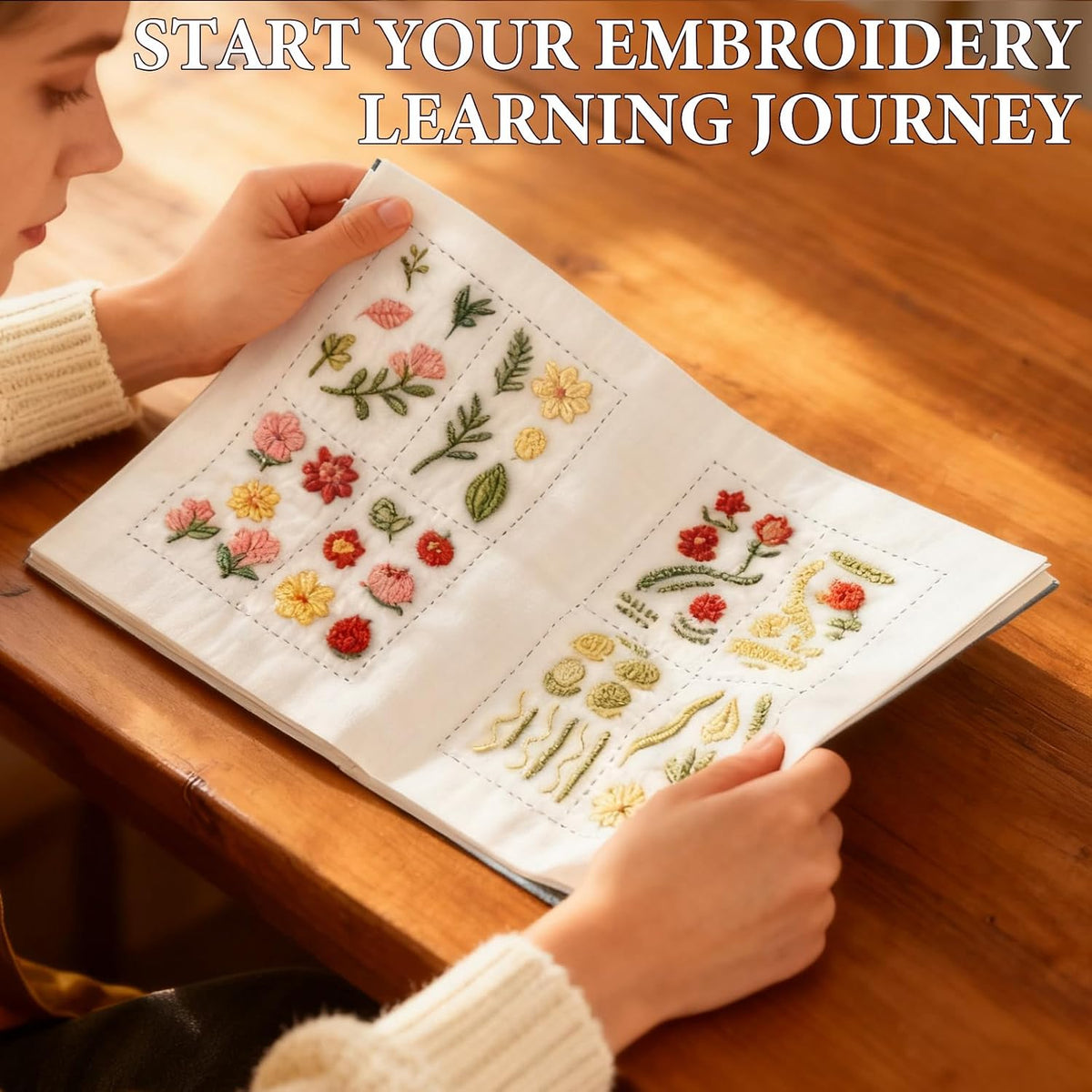 DIY Embroidery Stitch Book Kit for Beginners and Embroidery Enthusiast