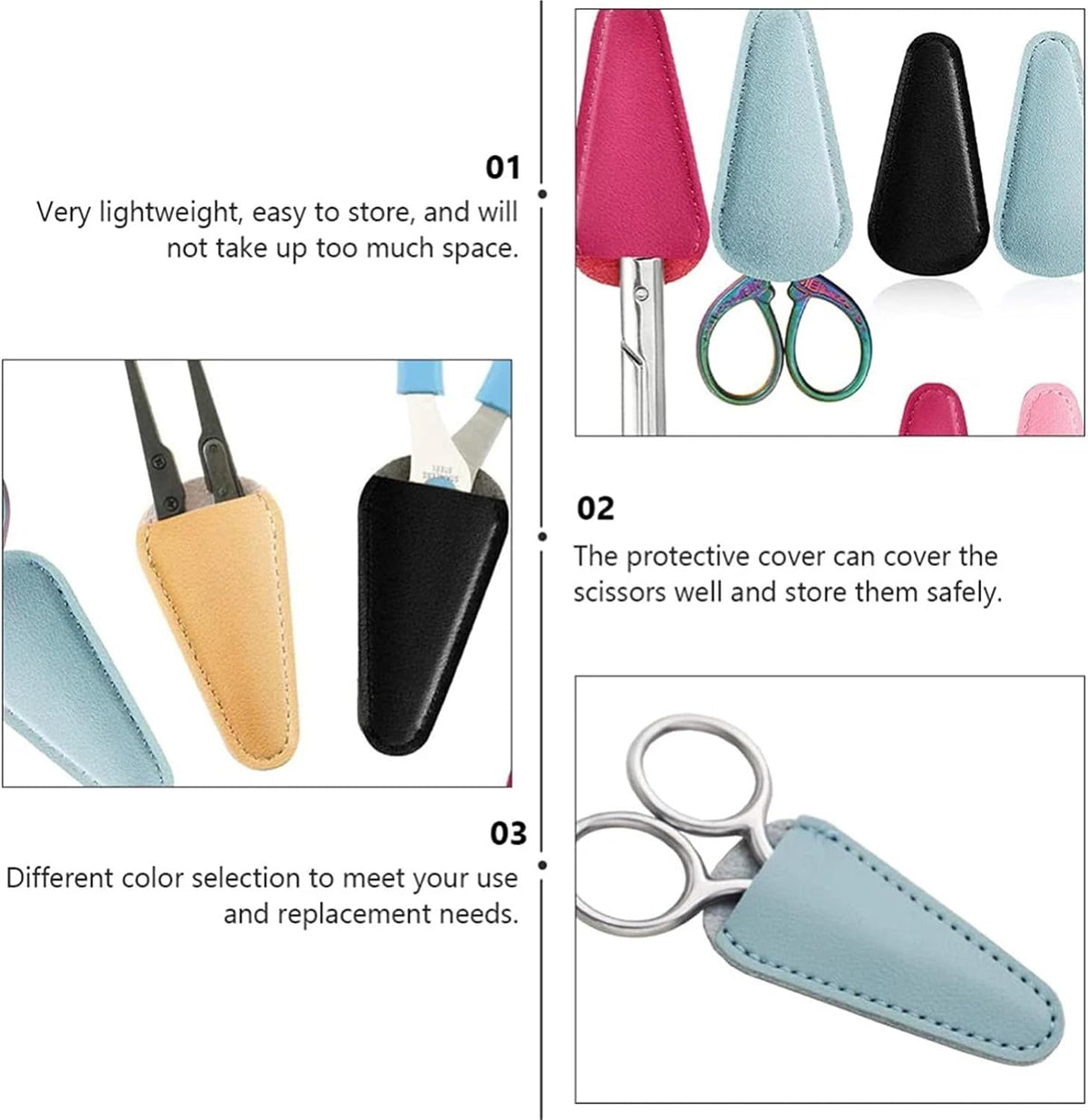 Scissor Sheath 40PCS Scissors Sheath Safety Leather Cover Protector