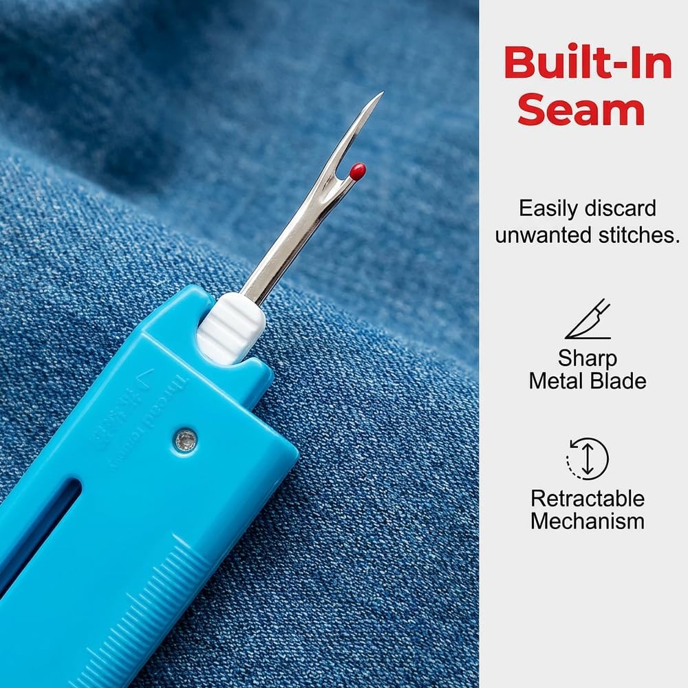 4 in 1 Needle Threader, Sewing Threader Tool with Seam Ripper