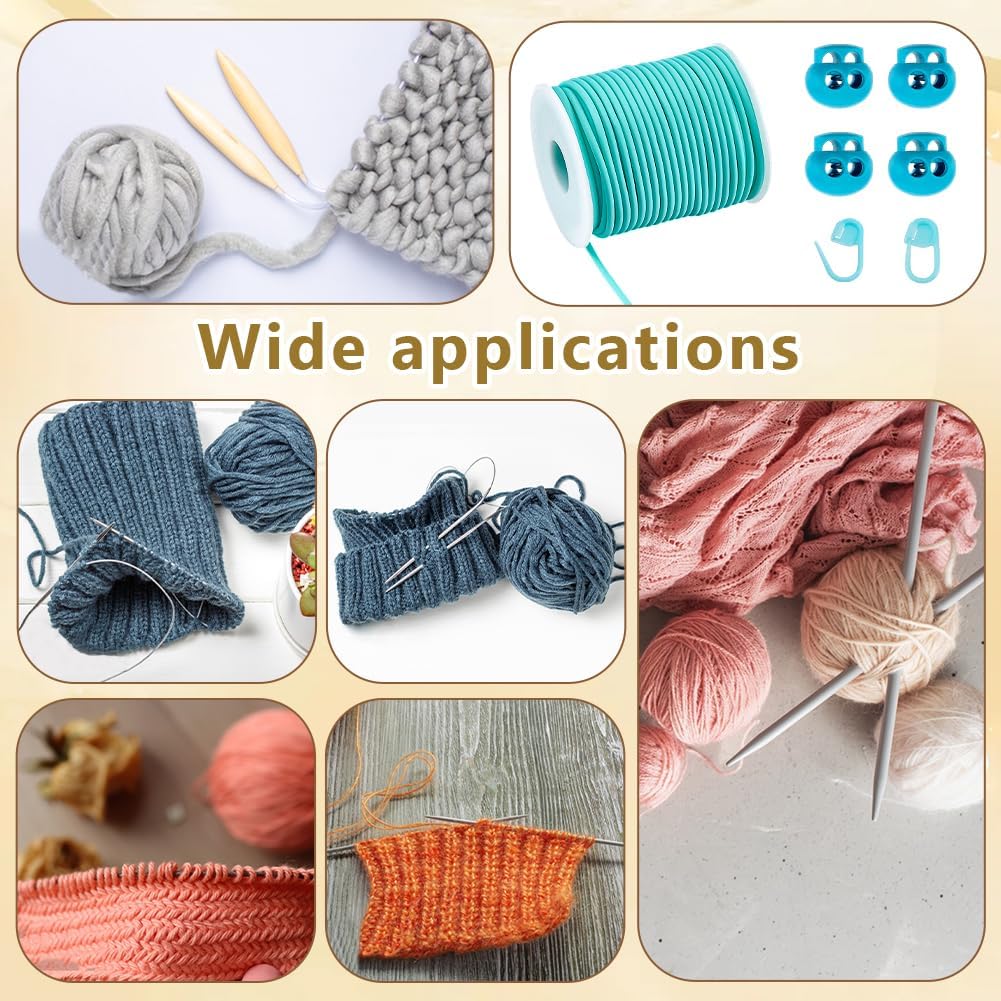 NBEADS 27 Yards Stitch Keeping Cords, 3mm Hollow Rubber Tubing