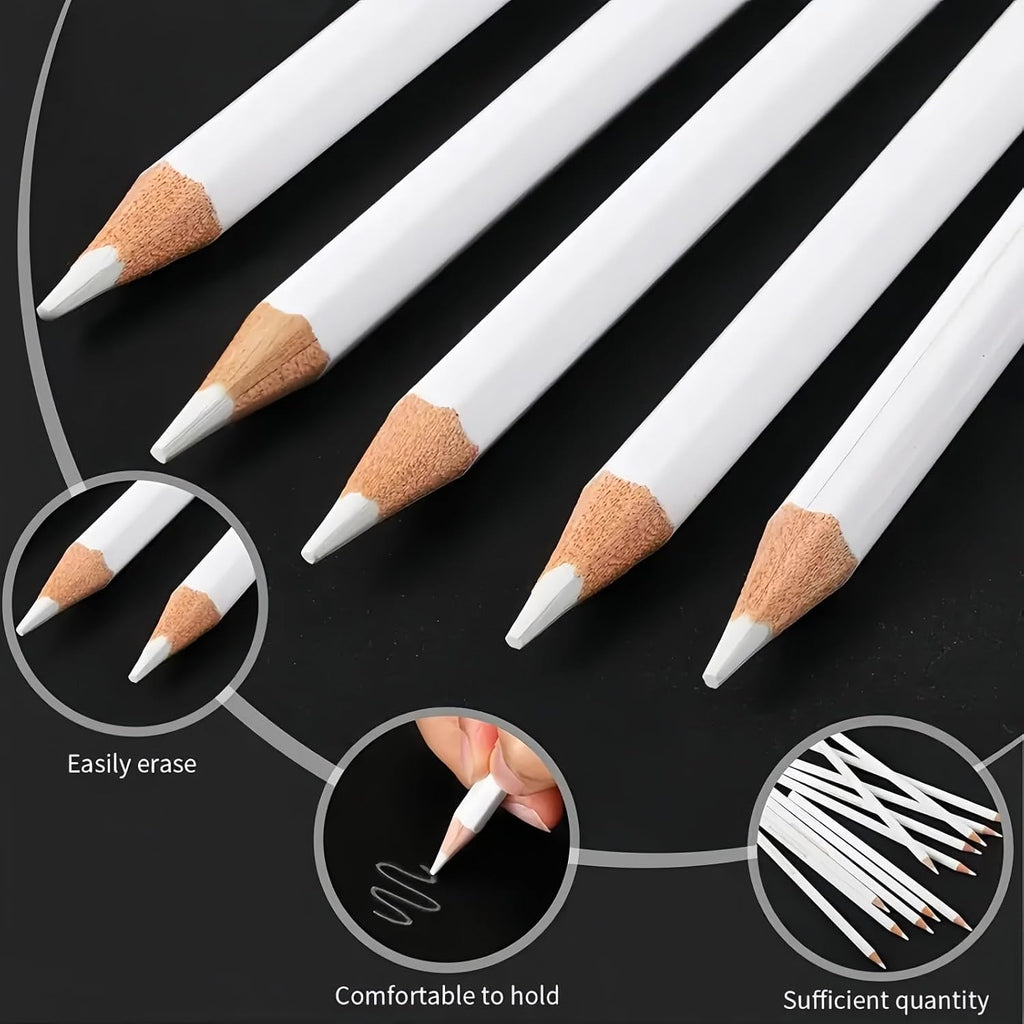 Fabric Pencils for Sewing, 10 Pcs White Water Soluble Fabric Tailors