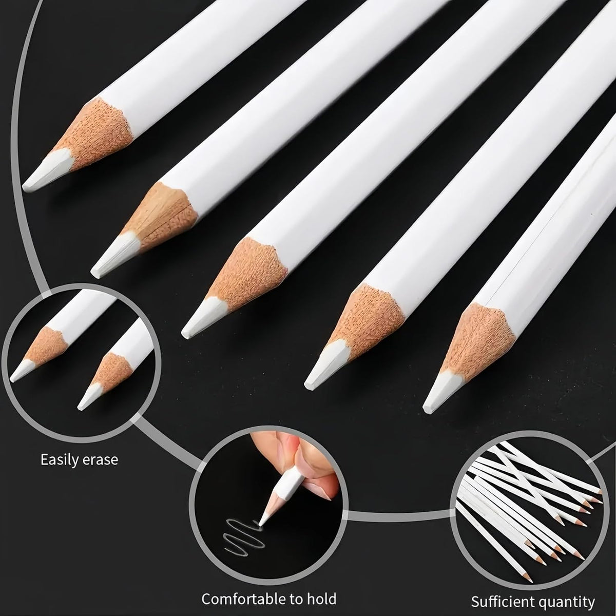 Fabric Pencils for Sewing, 10 Pcs White Water Soluble Fabric Tailors