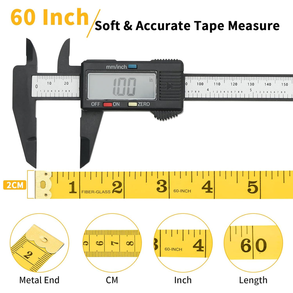 6 Packs Soft Measuring Tape for Body Measurements, Wider Dual Scale