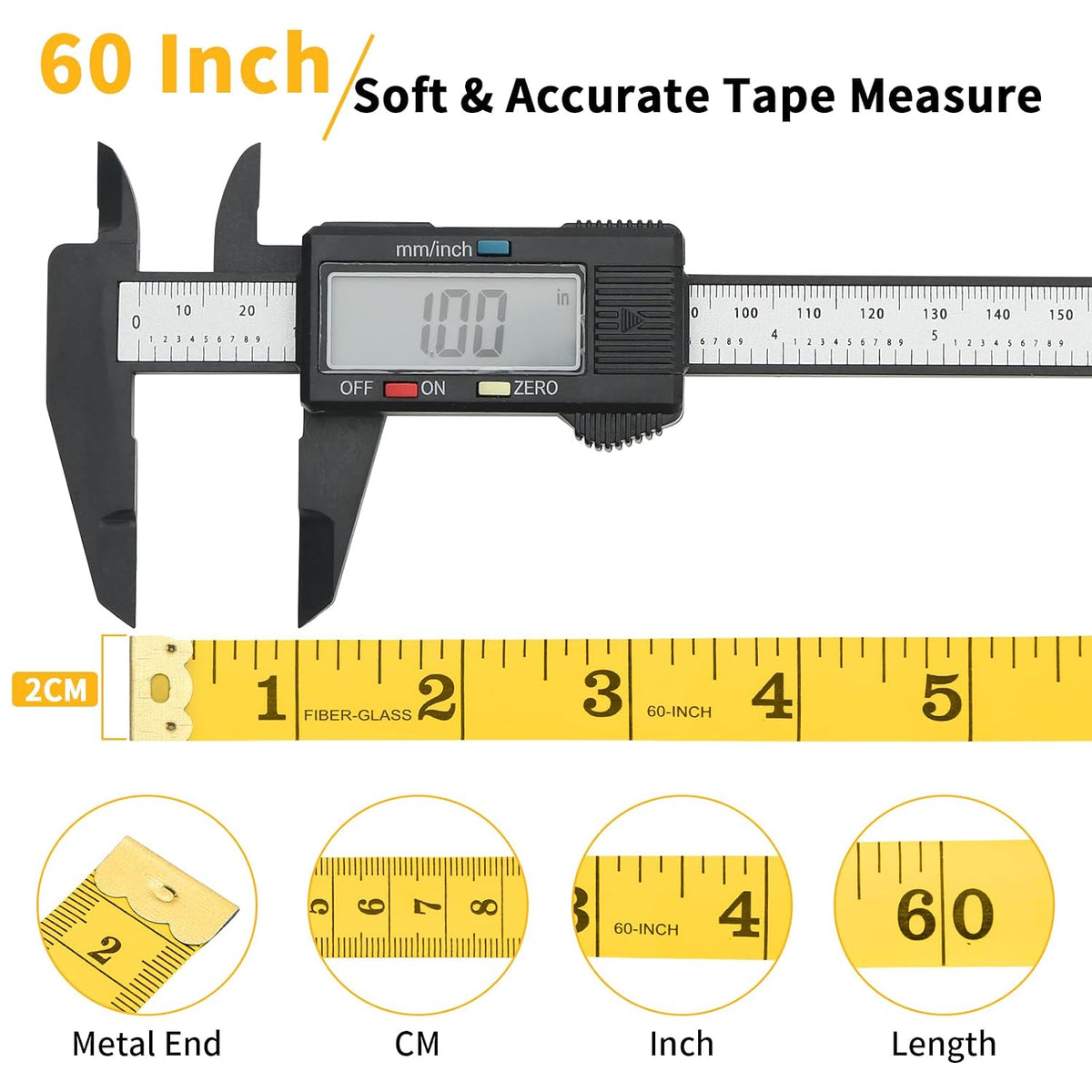 6 Packs Soft Measuring Tape for Body Measurements, Wider Dual Scale