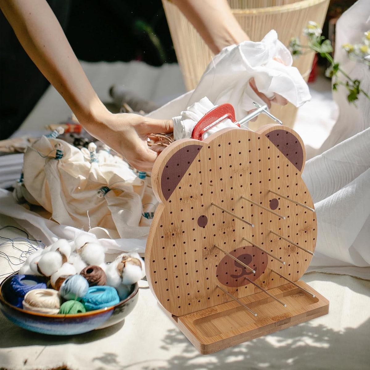 Wooden Crochet Blocking Board with Pins for Knitting Projects
