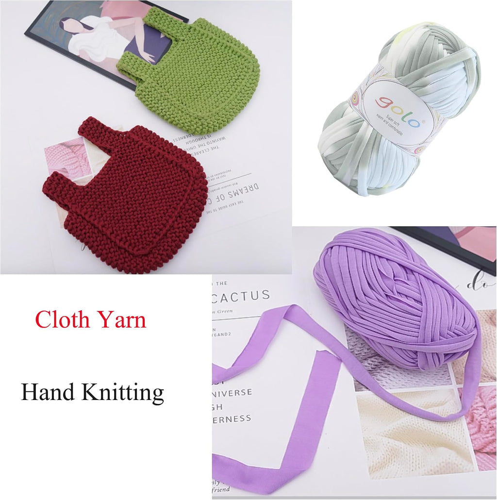 golo 3 Pack T-Shirt Crochet Yarn for DIY Knitting Bulky Yarn for Hand