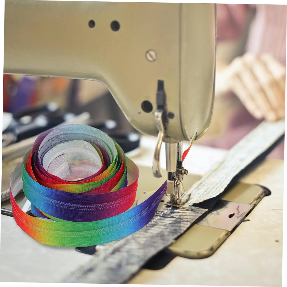 Rainbow Nylon Coil Zipper, Cut to Length for Hoodies and Suitcases