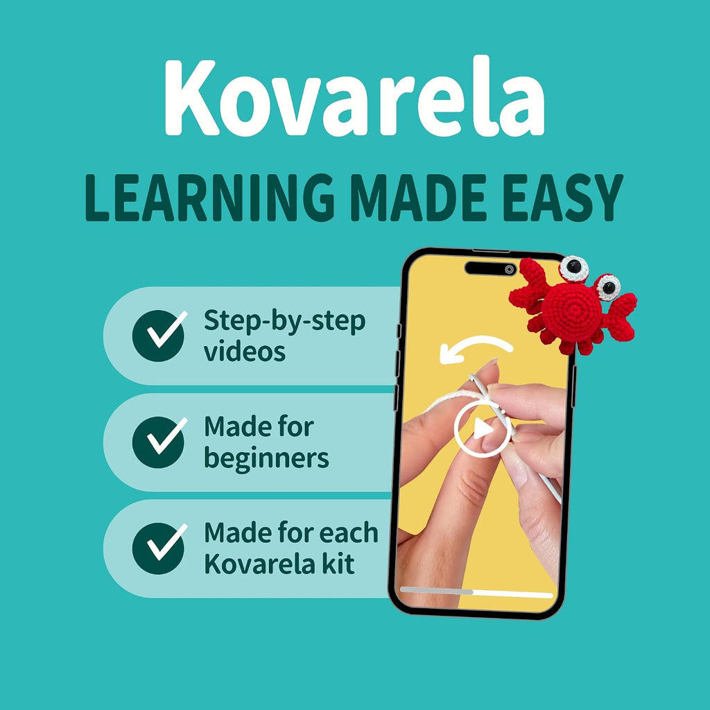 Kovarela Crochet Kit for Beginners, Plant Family Amigurumi with Video