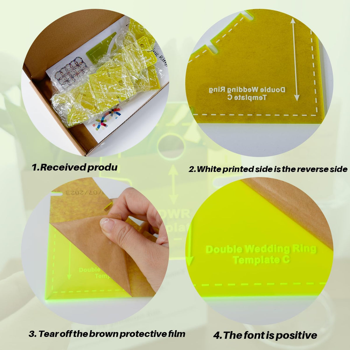 Quilting Templates Slit N Sew Double Wedding Ring Set Templates