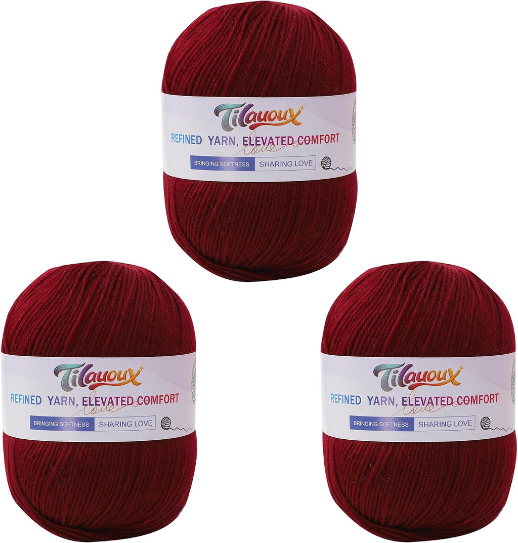 100% Wool Yarn - 100g / 240m (262 yds) #3 DK Light Worsted - 35 Colors