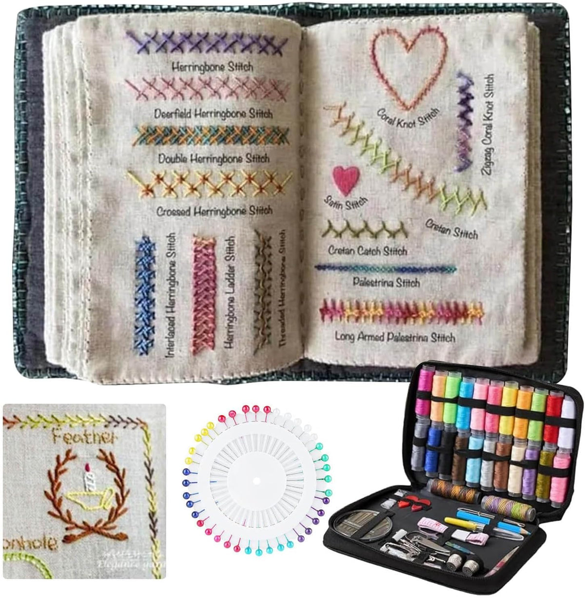 Stitch Book, Embroidery Stitch Book Kit, Embroidery Books of Stitches