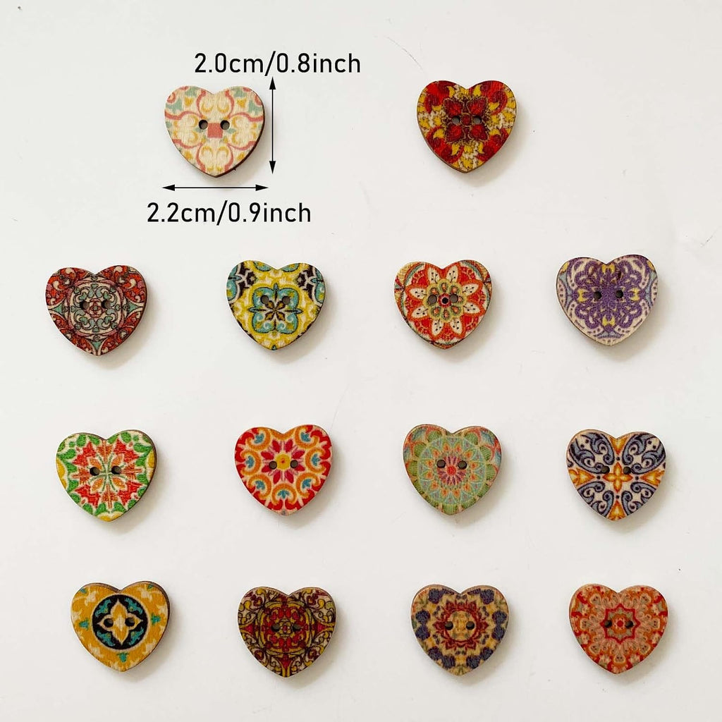 DPXWCCH 4 Pieces Heart Floral Needle Minders for Cross Stitch Wooden