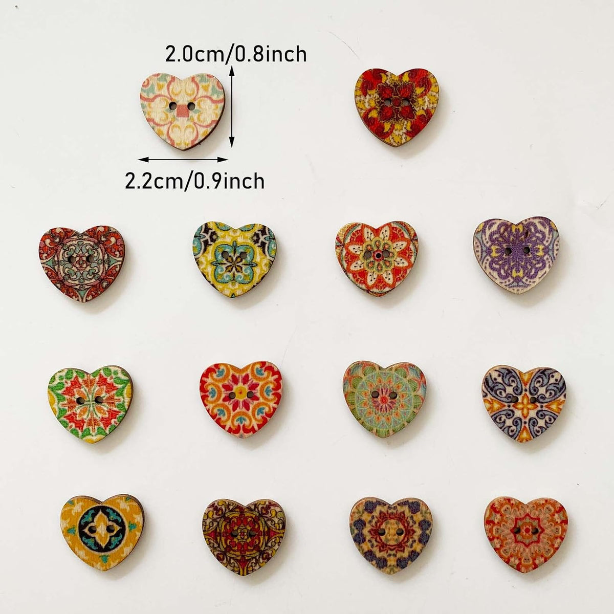 DPXWCCH 4 Pieces Heart Floral Needle Minders for Cross Stitch Wooden