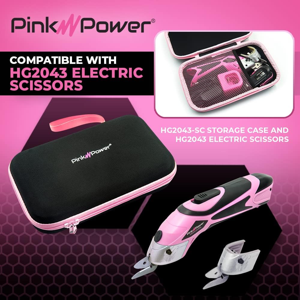 Pink Power Storage Case for Cordless Electric Scissor and Box Cutter