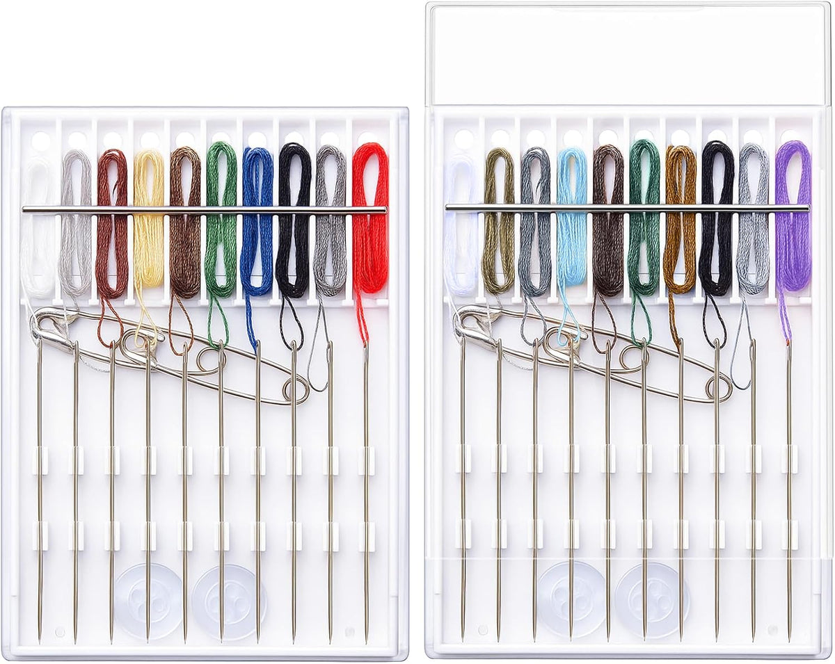 Hestya Pre Threaded Needles Hand Sewing Quick Fix, Rich Color