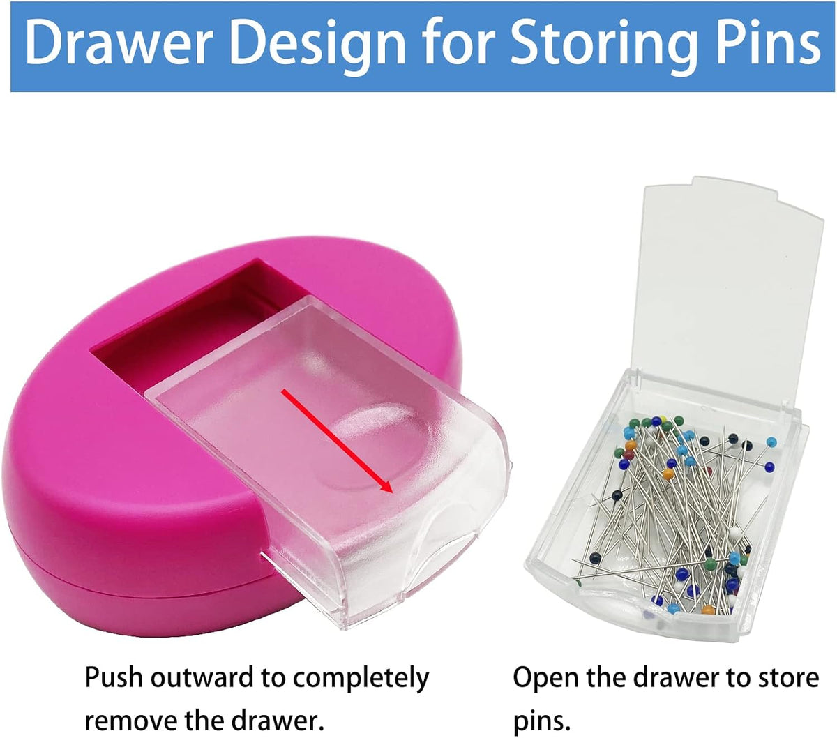 Hilltian 2 Pieces Magnetic Pin Cushion, Magnetic Pin Holder with Pin