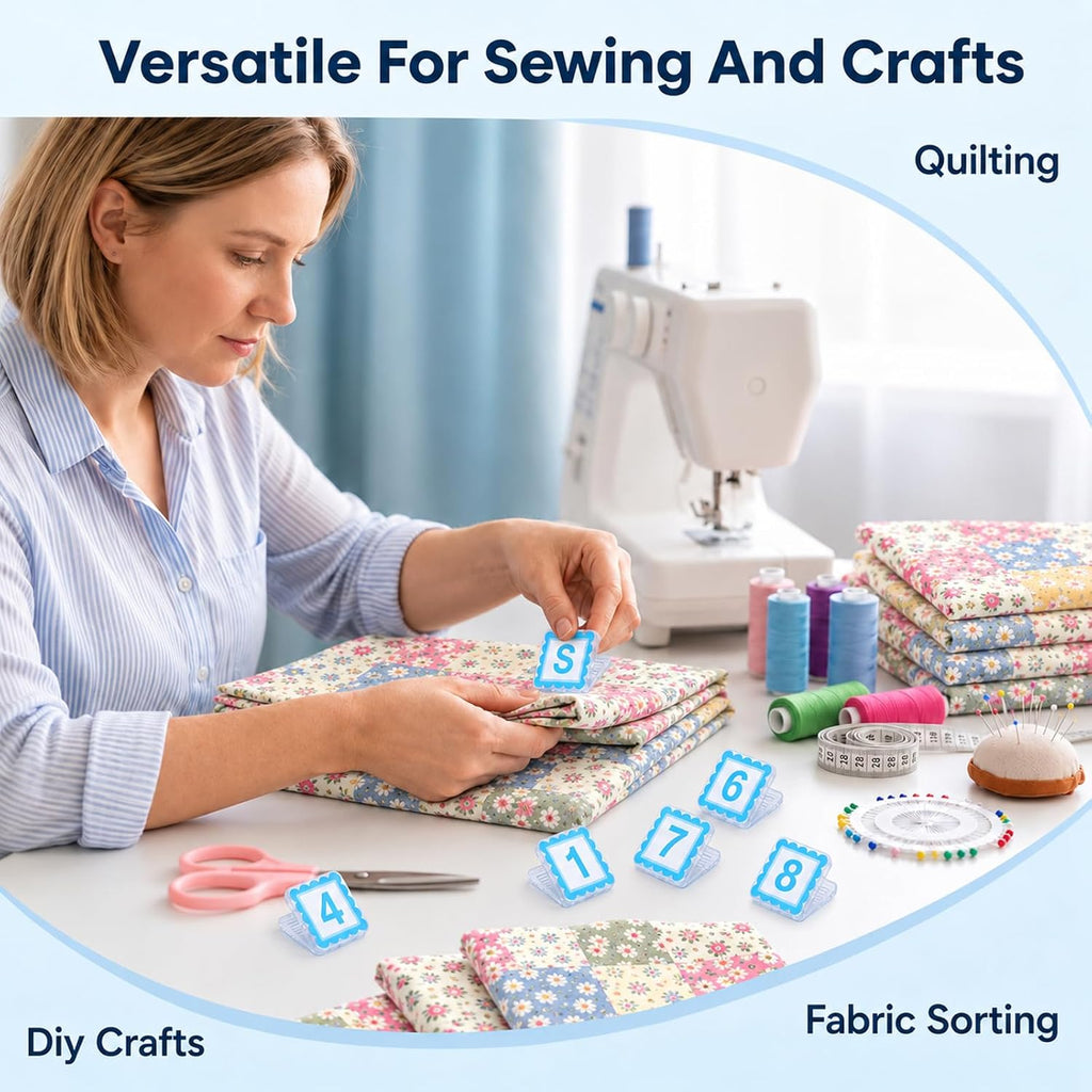 cobee 36PCS Sewing Clips for Fabric, Quilting Clips A-Z and 0-9 Clip
