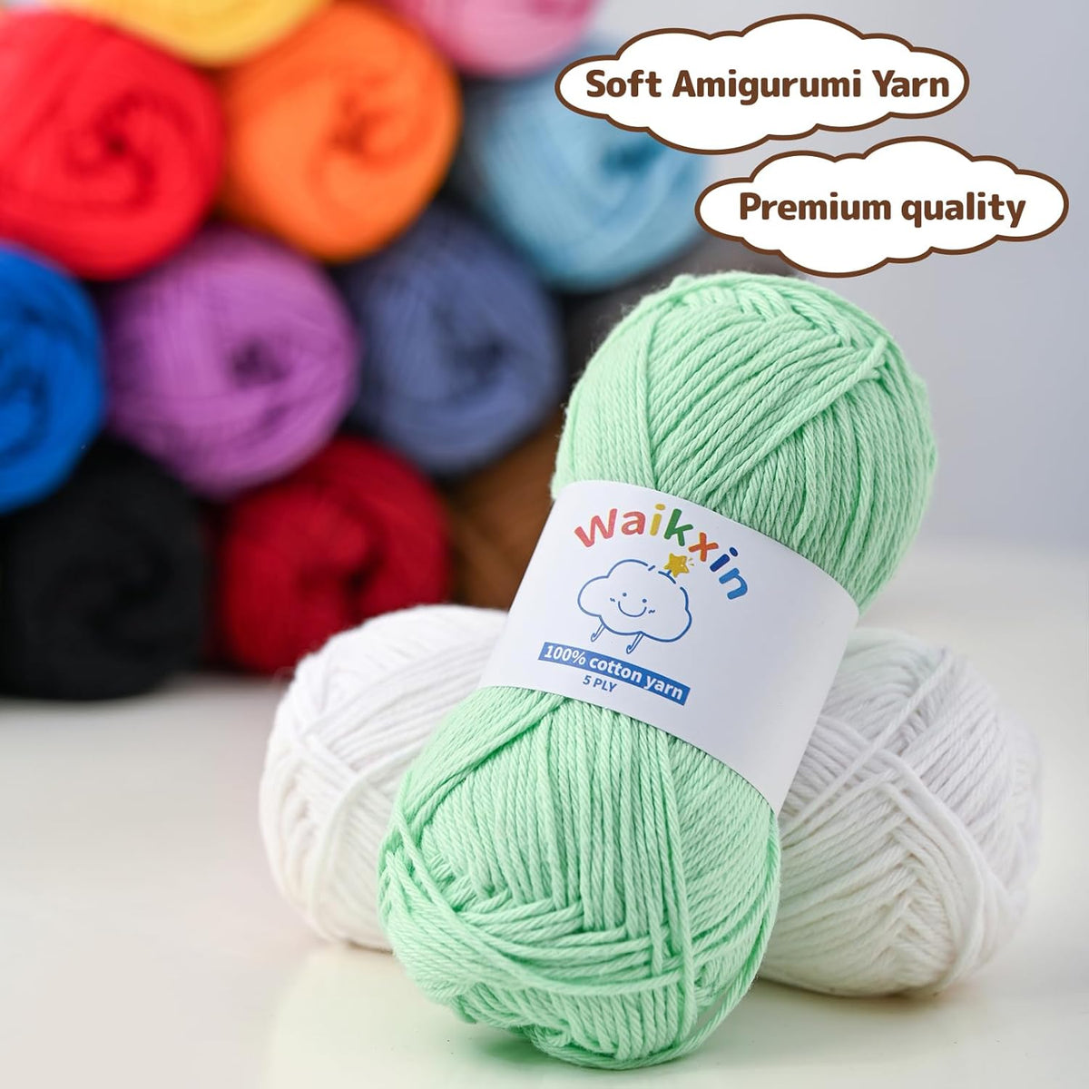 20 Pack of Fluffy Cotton Yarn for Crocheting and Knitting