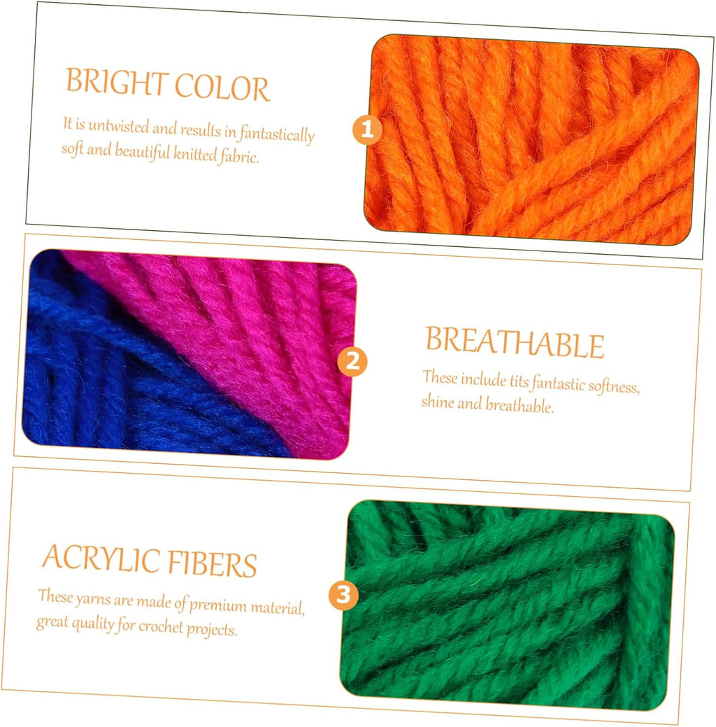 Acrylic Yarn 12 Rolls 10g 12 Colors Crochet Knitting Wool Xmas