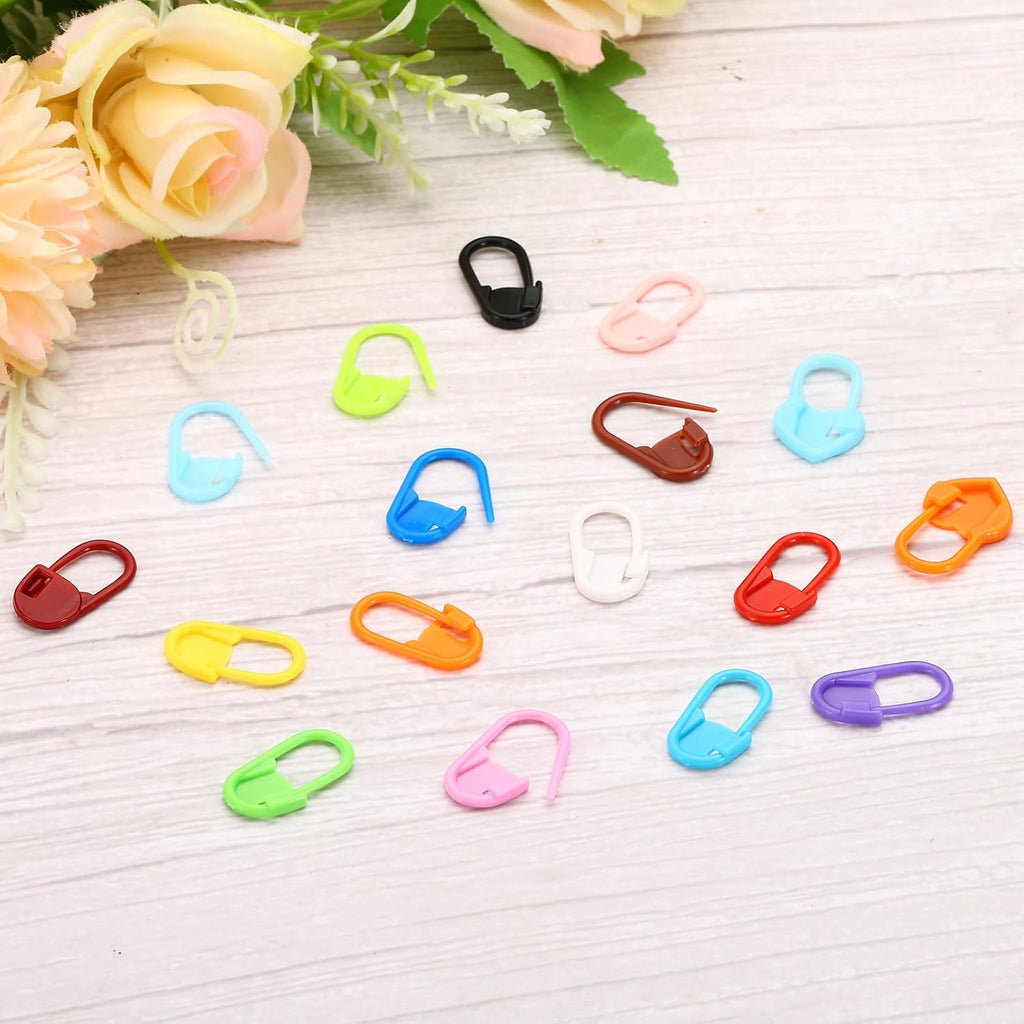 PATIKIL Crochet Stitch Markers, 100 Pack Plastic Knitting Markers