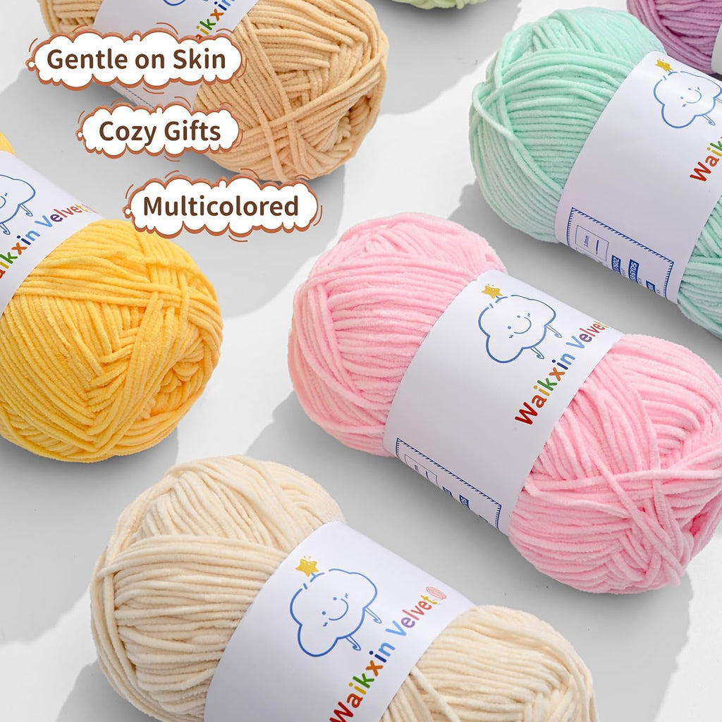 4 Pack Fluffy Chenille Yarn for Crocheting, Baby Yarn for Crocheting