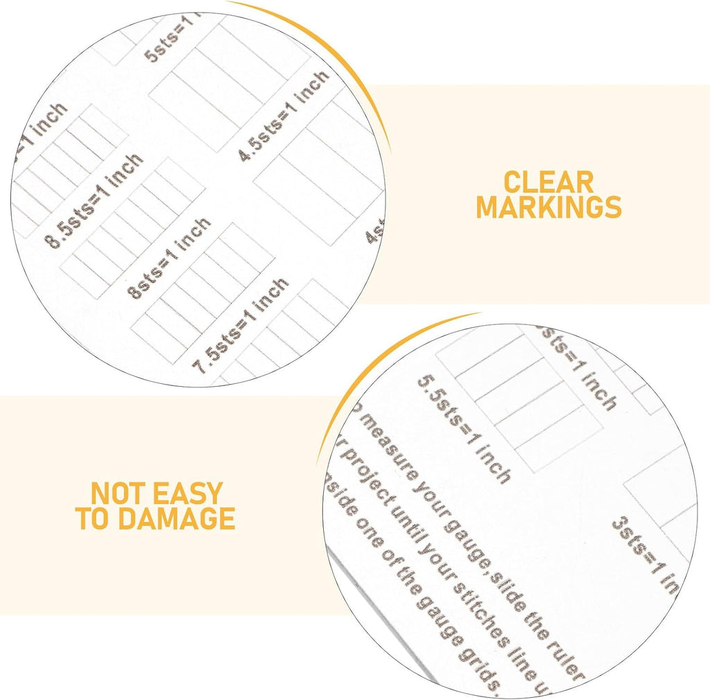 3pcs Knitting Gauge Ruler for Needles and Crochet Hooks, Acrylic Tool
