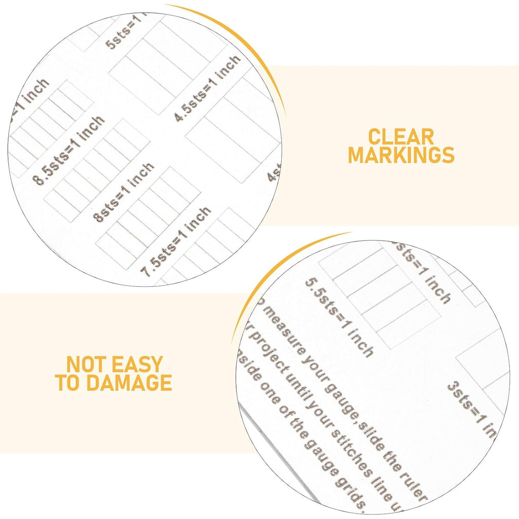 3pcs Knitting Gauge Ruler Crochet Measure Tool Quick Inch Scale