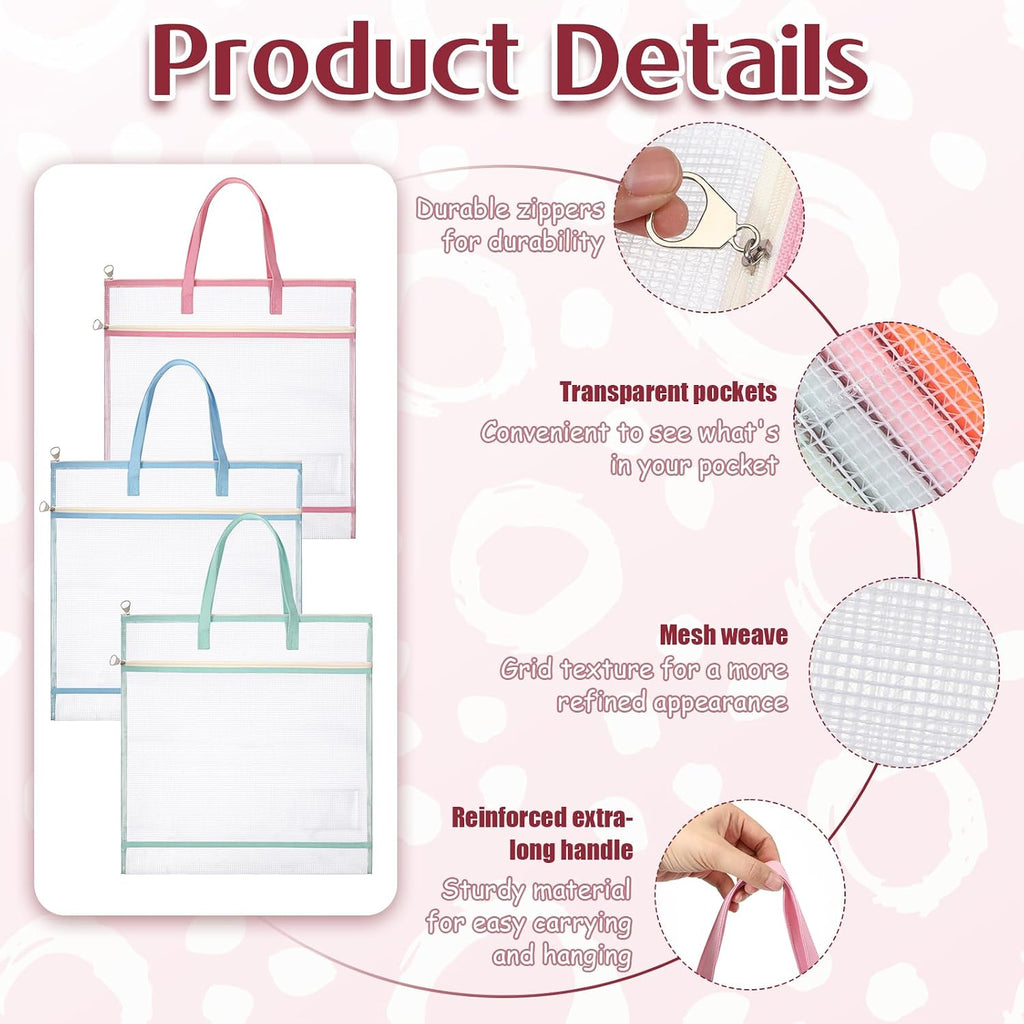 5 PCS Sew Project Bags 16 X 16 Inch Quilting Craft Organizer Storage