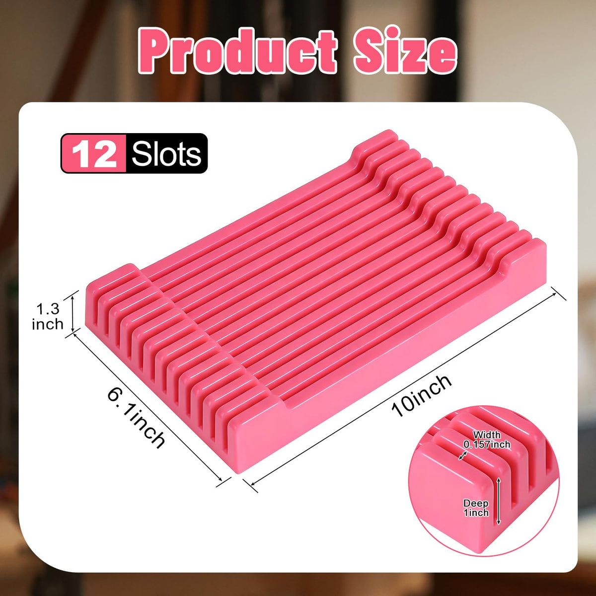 Storage Rack for Quilting Rulers 6“* 10“-12 Slot Ruler Holder