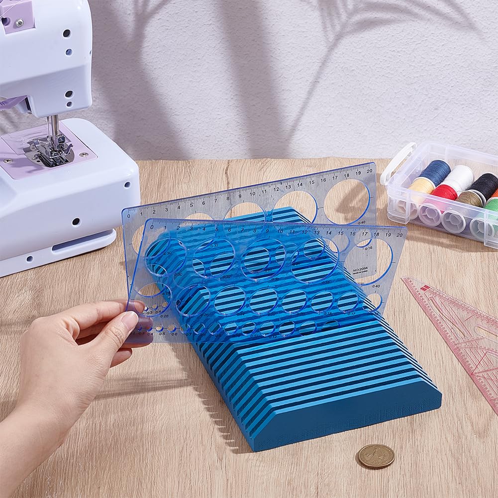 PH PandaHall 30 Slots Pine Wood Quilting Ruler Holder Sewing Ruler