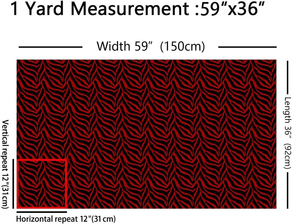 Erosebridal Y2K Black Red Zebra Print Upholstery Fabric by The Yard