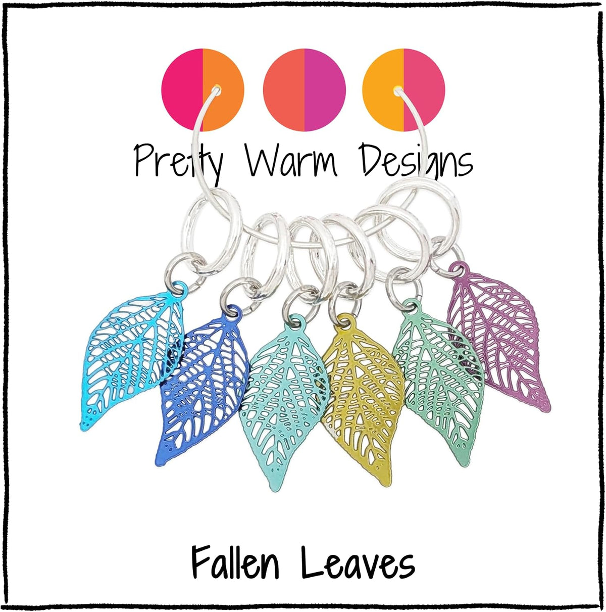 Fallen Leaves Knitting Stitch Markers with Storage Tin Lightweight