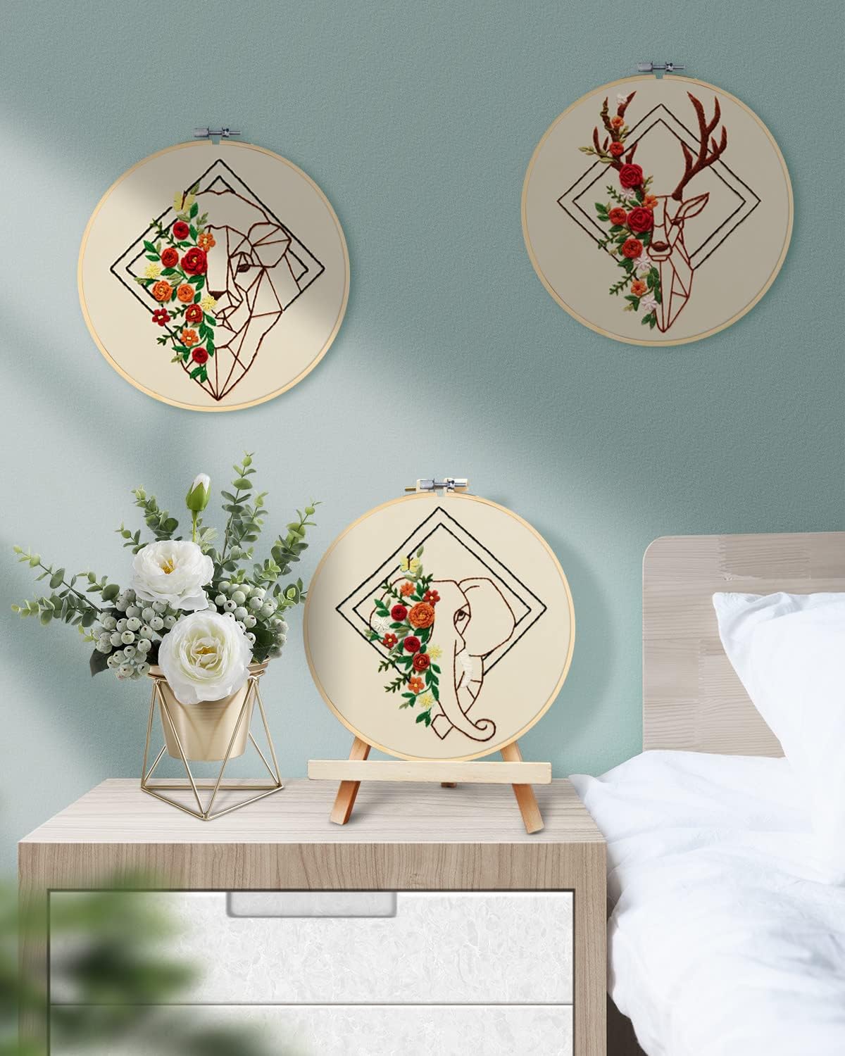 3 Pieces Embroidery Hoops, 12 inch Bamboo Frame Circle Cross Stitch