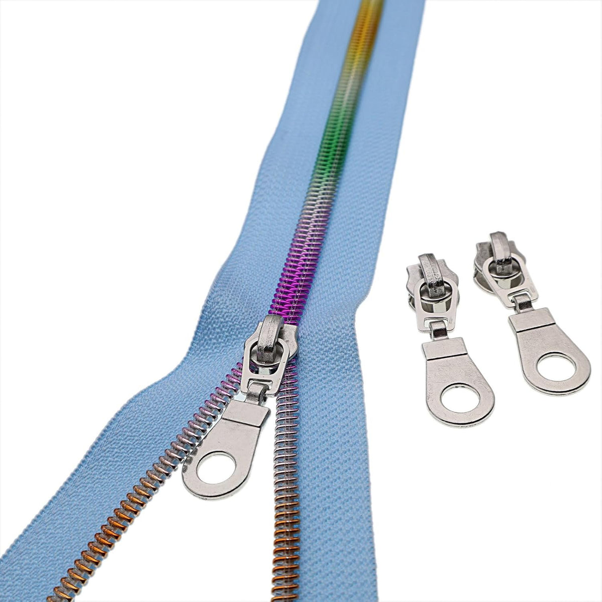 YIGUANXIN #5 Colorful Metallic Nylon Coil Zippers by The Yard with