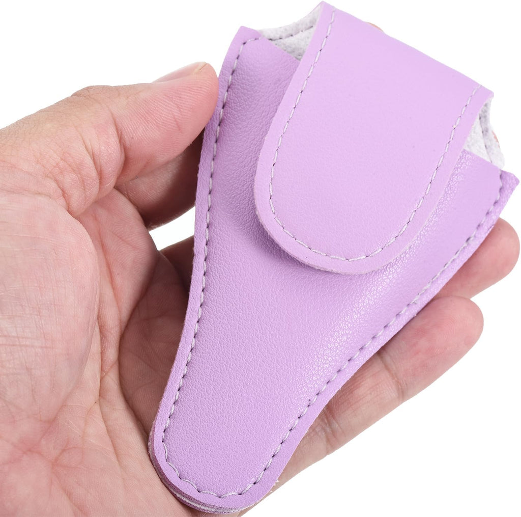 PATIKIL 4.5"x2.6" Embroidery Scissors Sheath 2Pack PU Purple