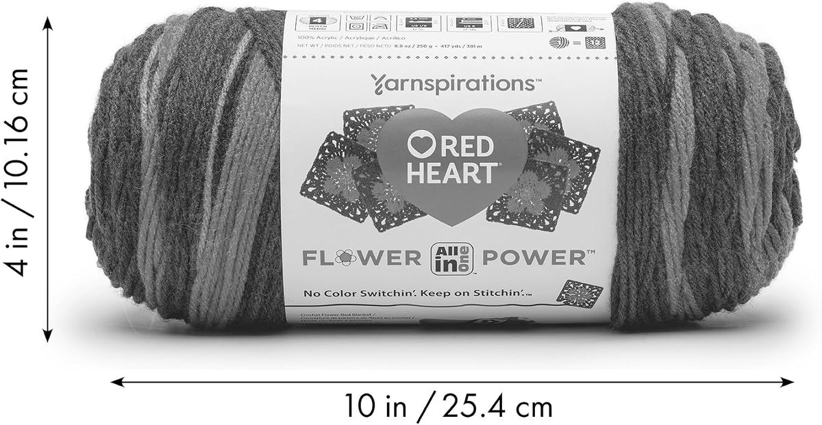 Red Heart All in One Flower Power Crochet Yarn, Dried Bouquet, 3-Pack