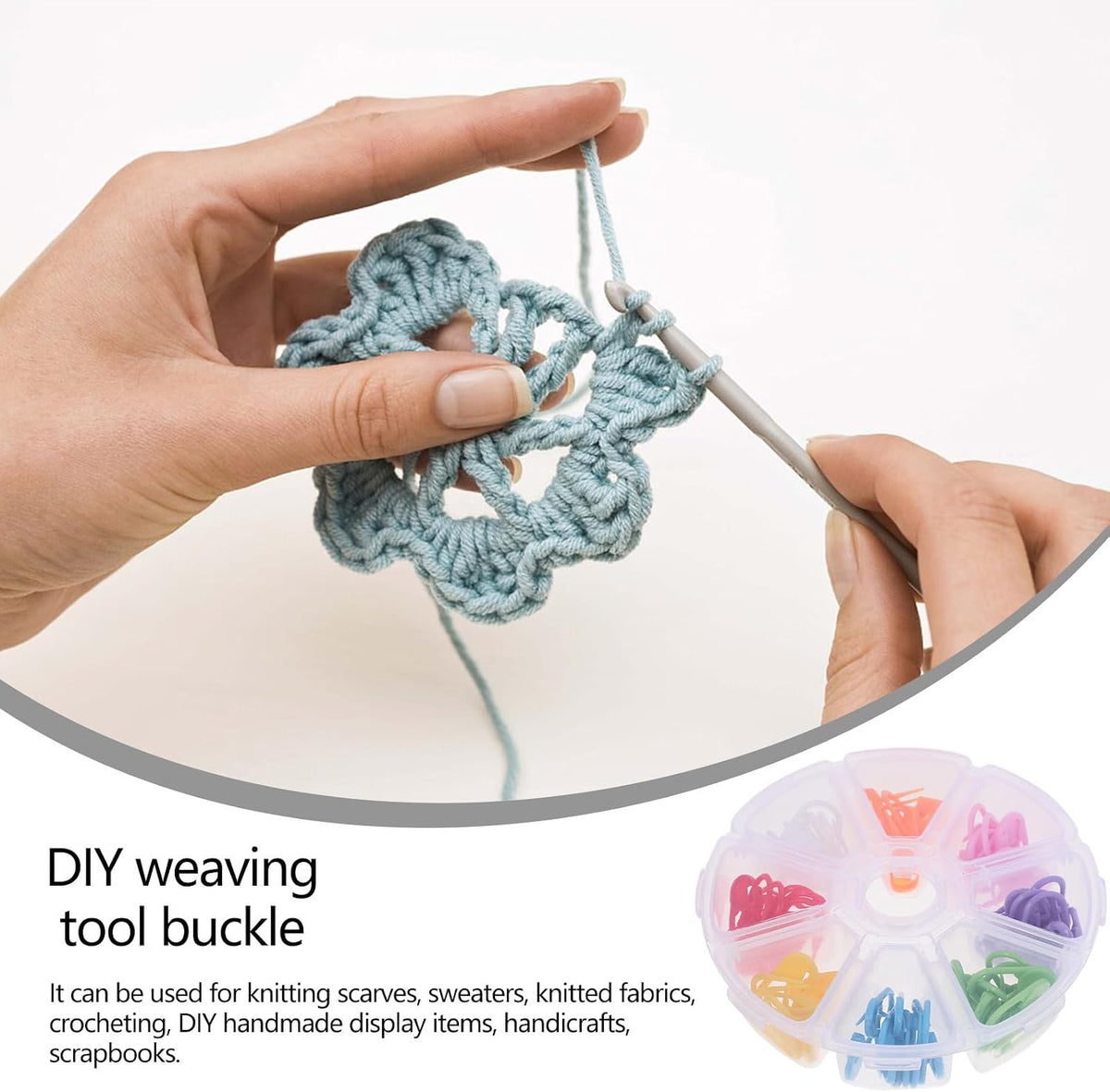 NUOBESTY 1 Box Colored Plastic Stitch Markers, Compact Set