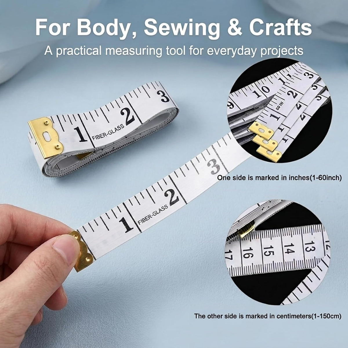 Tape Measures 3Pack, Soft Measuring Tape Double Scale 150cm/60inch