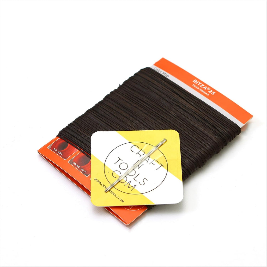 Brown 0.6mm RITZA 25 Tiger Thread for Leather Craft | Waxed Polyester