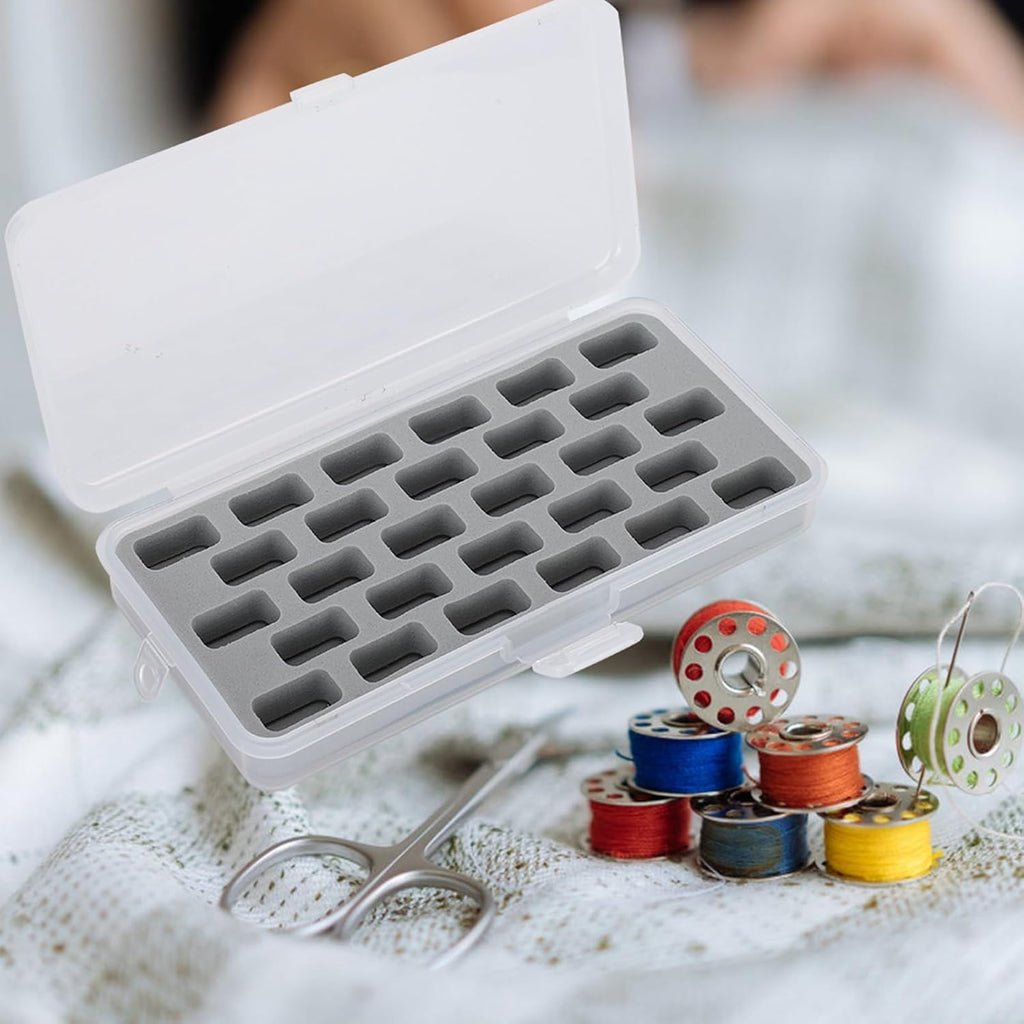 Bobbin Case, 28 Slots Empty Bobbins Spools Box Thread Organizer