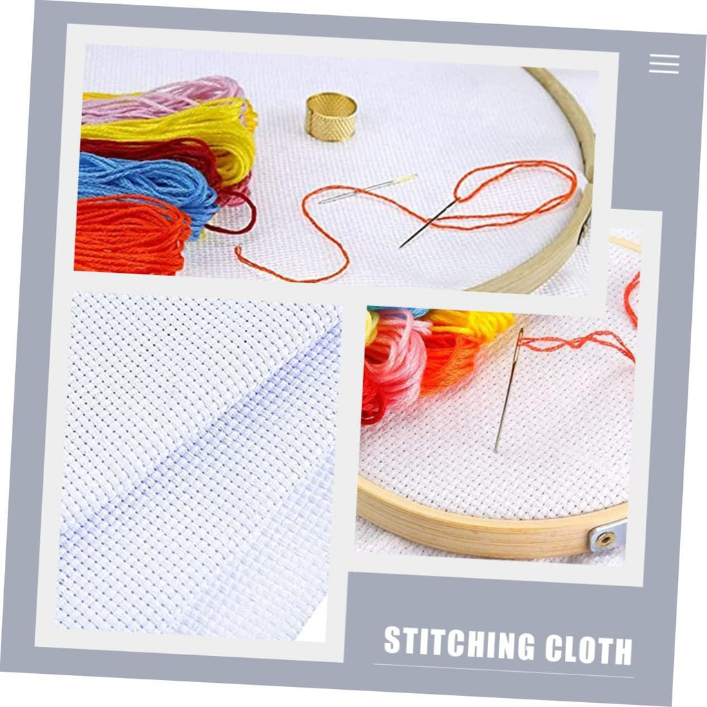 DOITOOL 8Pcs 14CT Cross Stitch Fabric Gridding Cloth for DIY