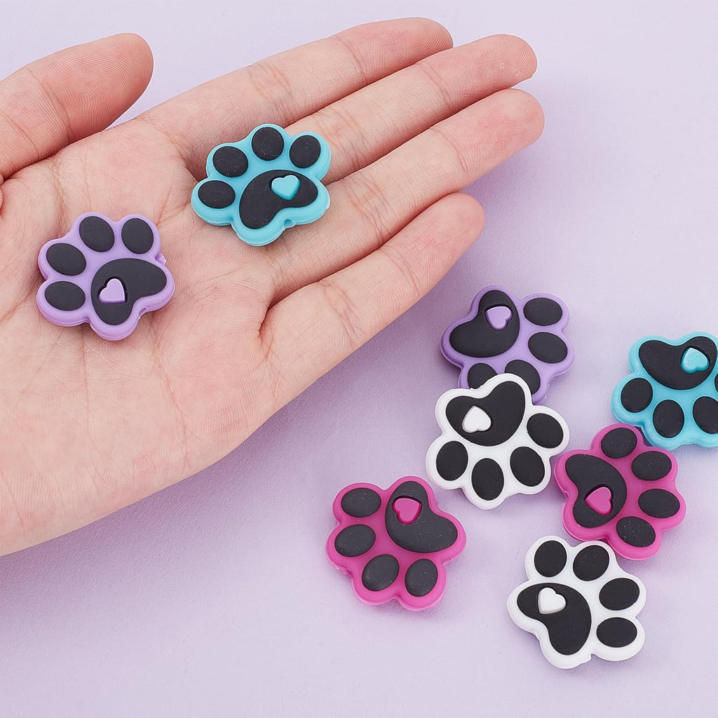 NICENEEDED 8 Pcs Knitting Needle Point Protectors, Dog Paw Knitting