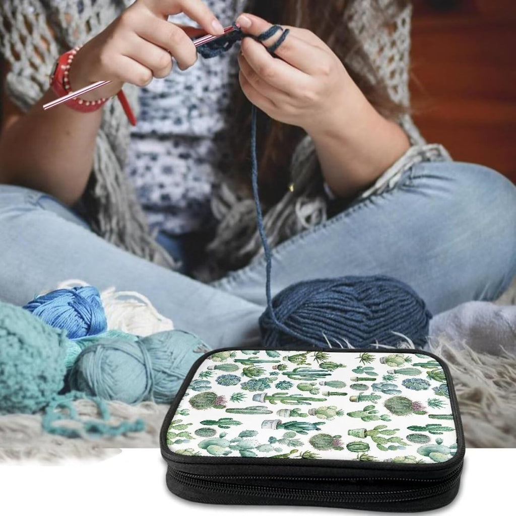 YUVAMAGIMO Cactus Empty Knitting Needles Case Portable Travel Crochet