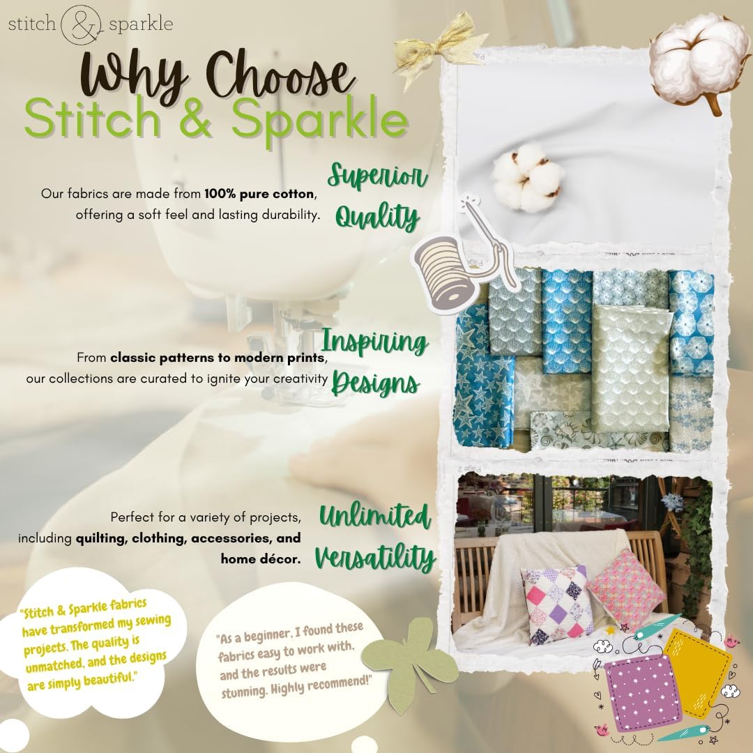 Stitch & Sparkle 100% Cotton Duck Cloth Print 45" Wide, DIY Project
