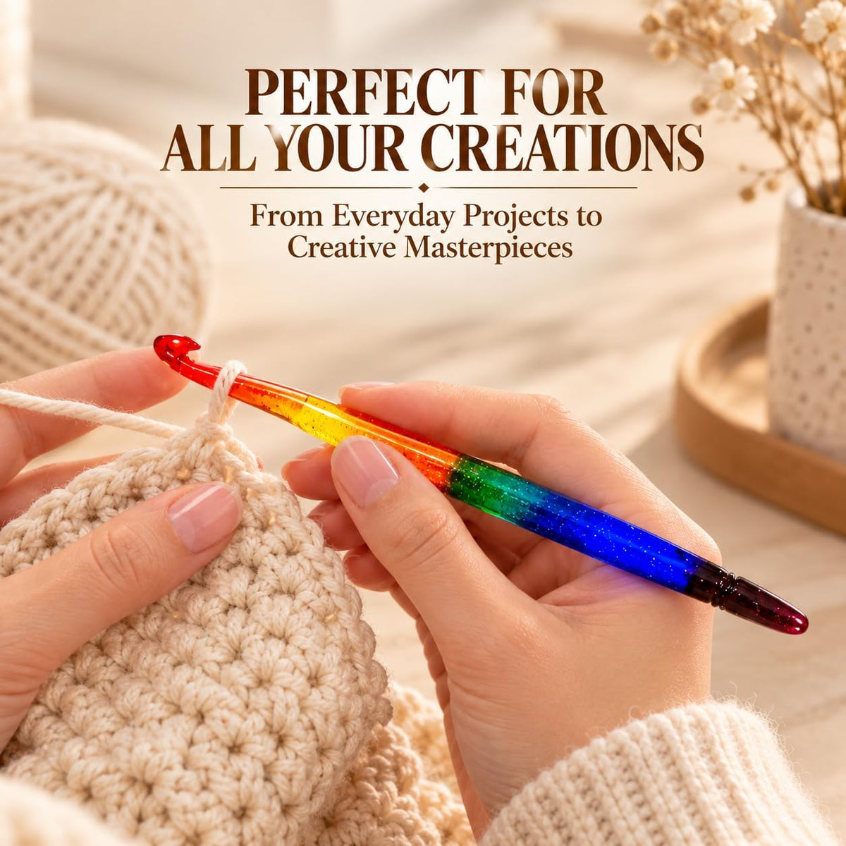 Ommi Ergonomic Handle Crochet Hooks | Handcrafted 7’’ Crochet Hook