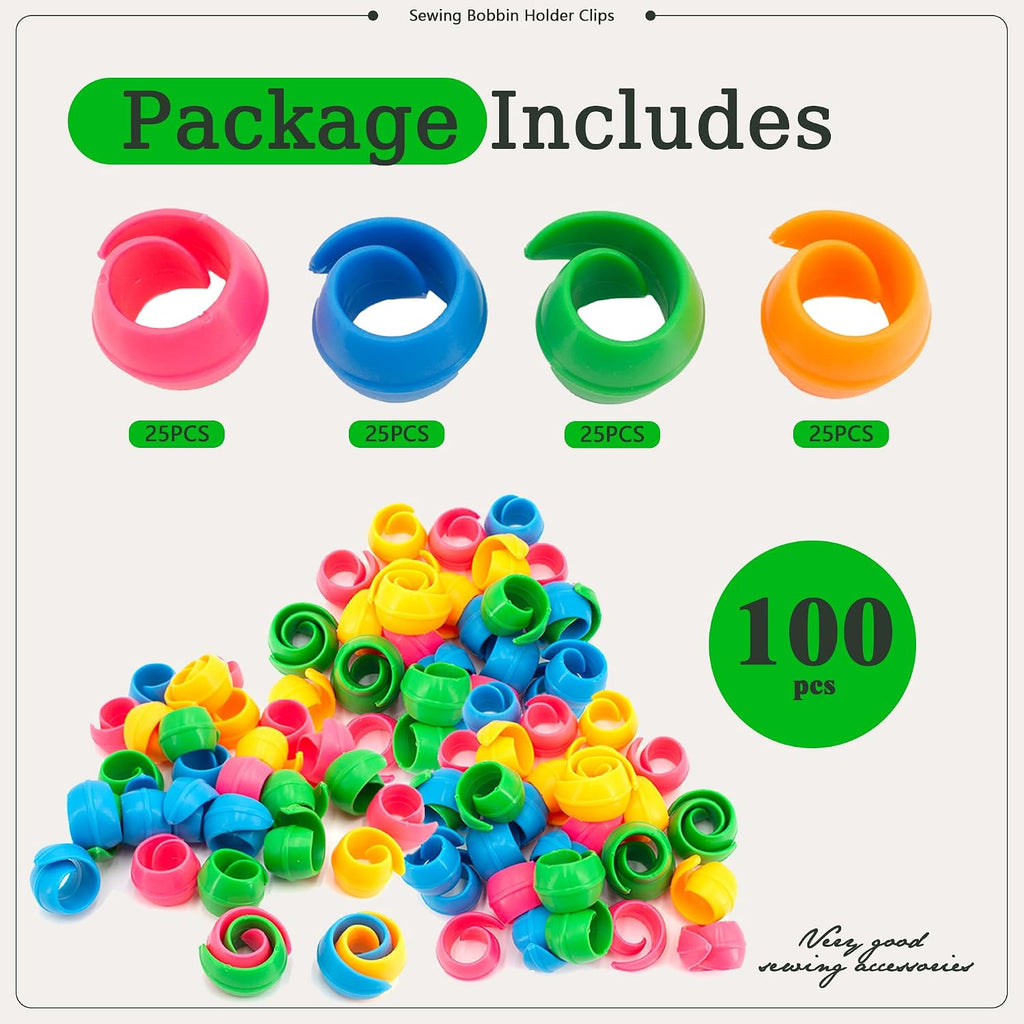 100pcs 4 Colors Thread Spool Huggers Silicone Bobbin Spool Savers No