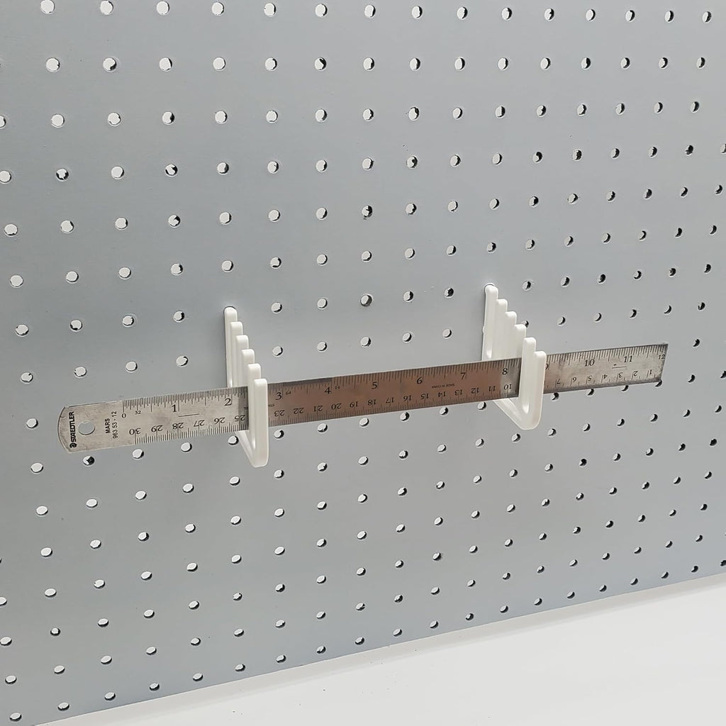 'Just Hanging' 1/4" Pegboard Ruler Storage, Compatible with 1/4"