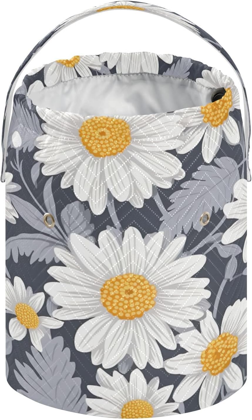 YETTASBIN Daisy Flower Yarn Storage Bag, Large Crochet Knitting Bag