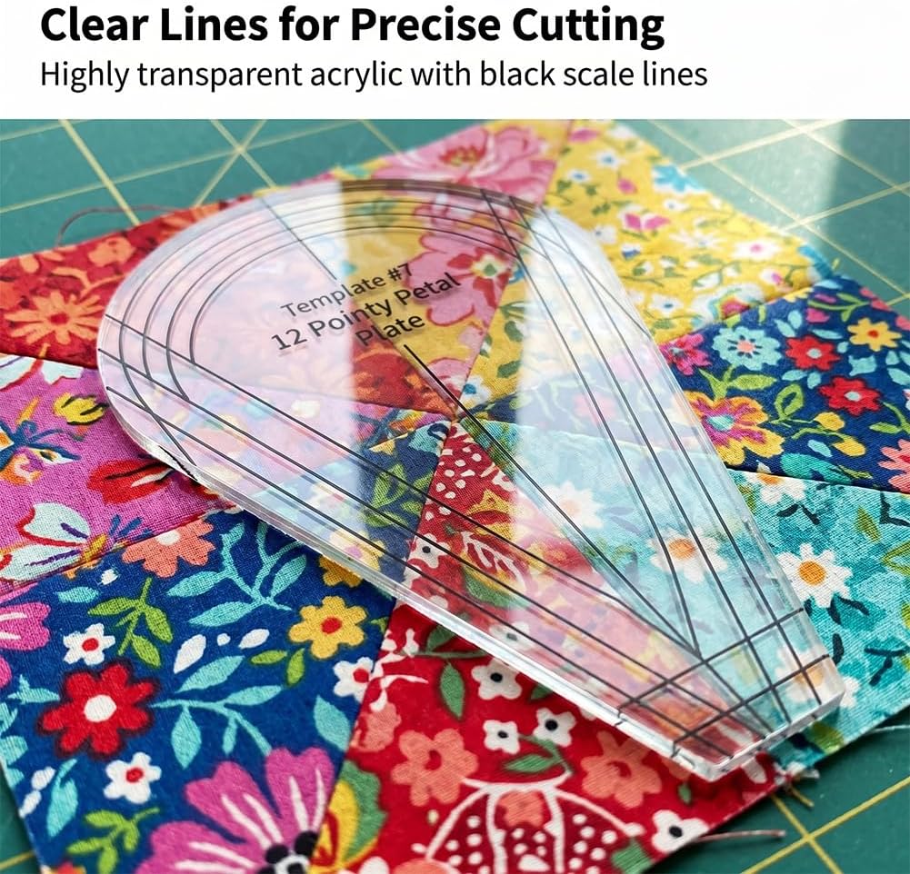 12PCS Dresden Quilt Templates Acrylic Quilting Template Ruler