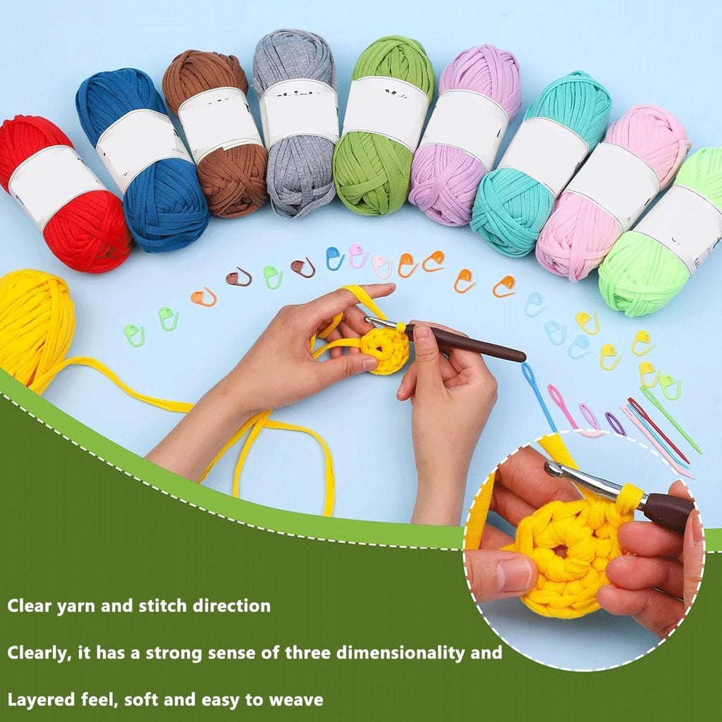JACOJE 1/2/4 Pack T-Shirt Yarn, Each Package 100g Elastic Fabric Cloth